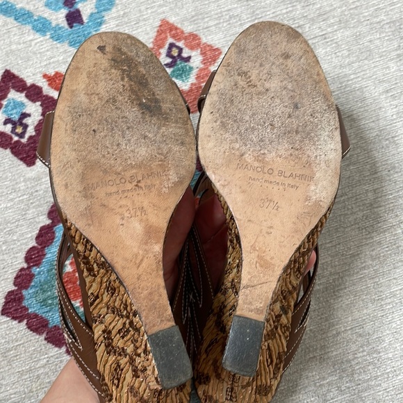 Manolo Blahnik Raffia Wedge sandal - Picture 5 of 9